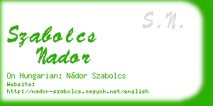 szabolcs nador business card