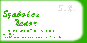 szabolcs nador business card